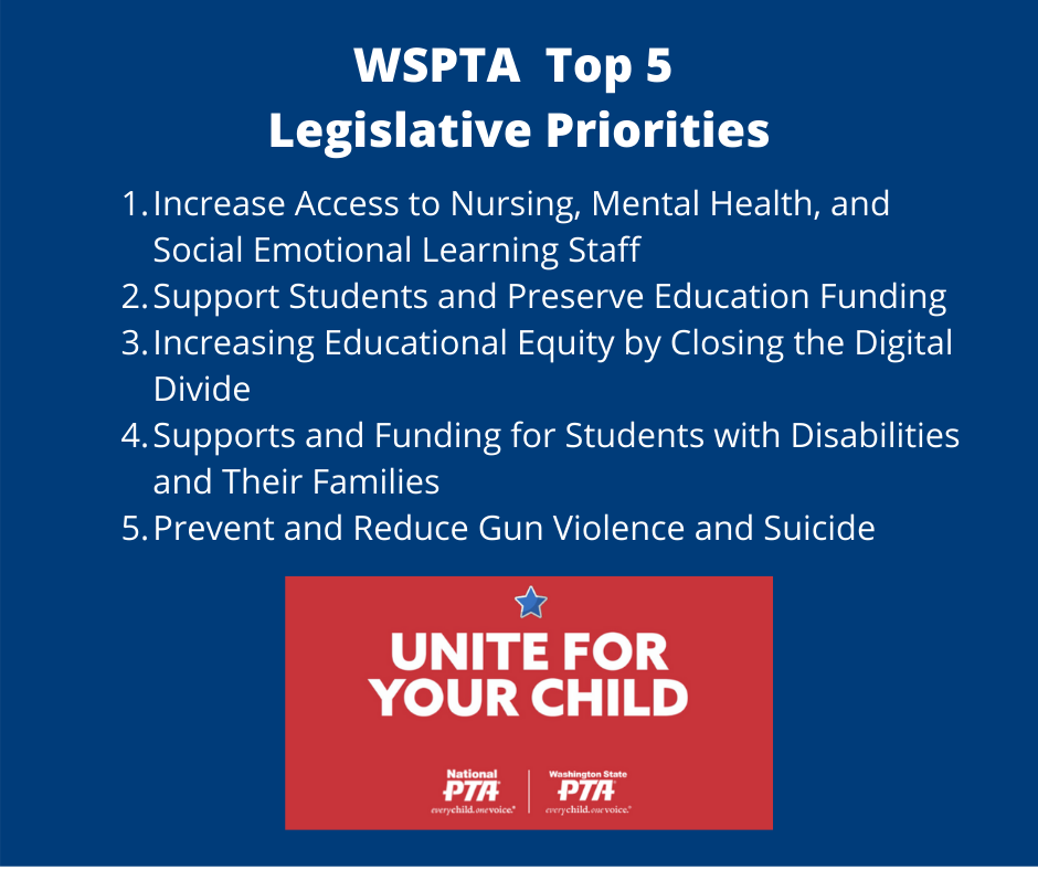 WSPTA Top 5 Legislative Priorities
