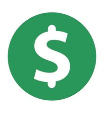 Green Circle with white dollar sign in the middle