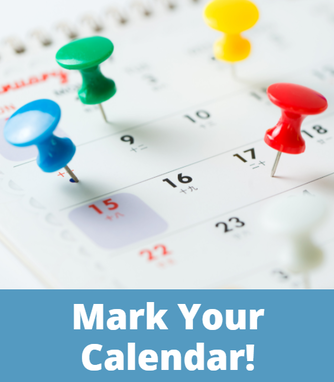 Image of a calendar with pushpins marking dates. Text reads 